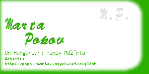 marta popov business card